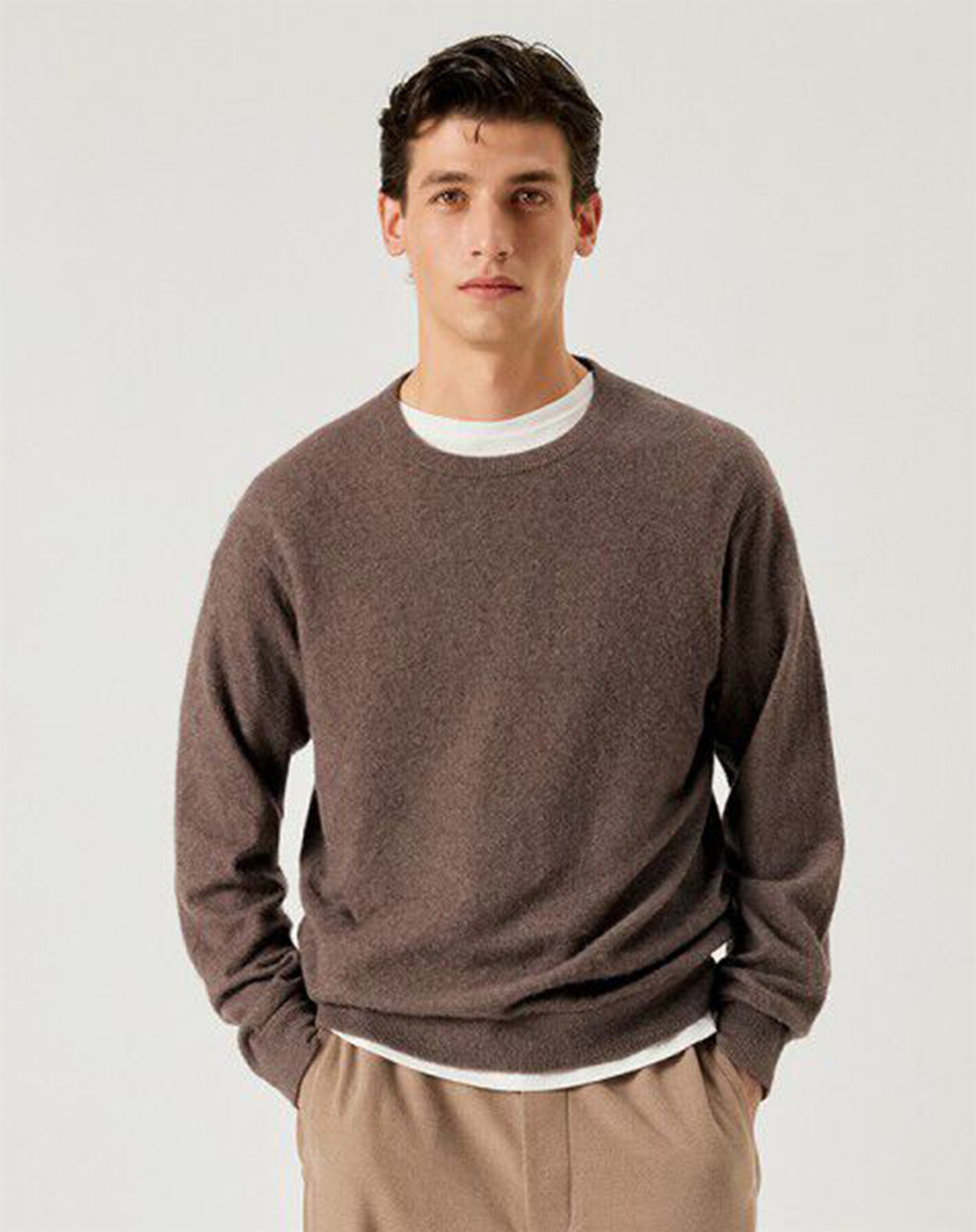 Amercan Vintage - Men\'s Sweater Ouinty Strik - Mottled Hedgehog
